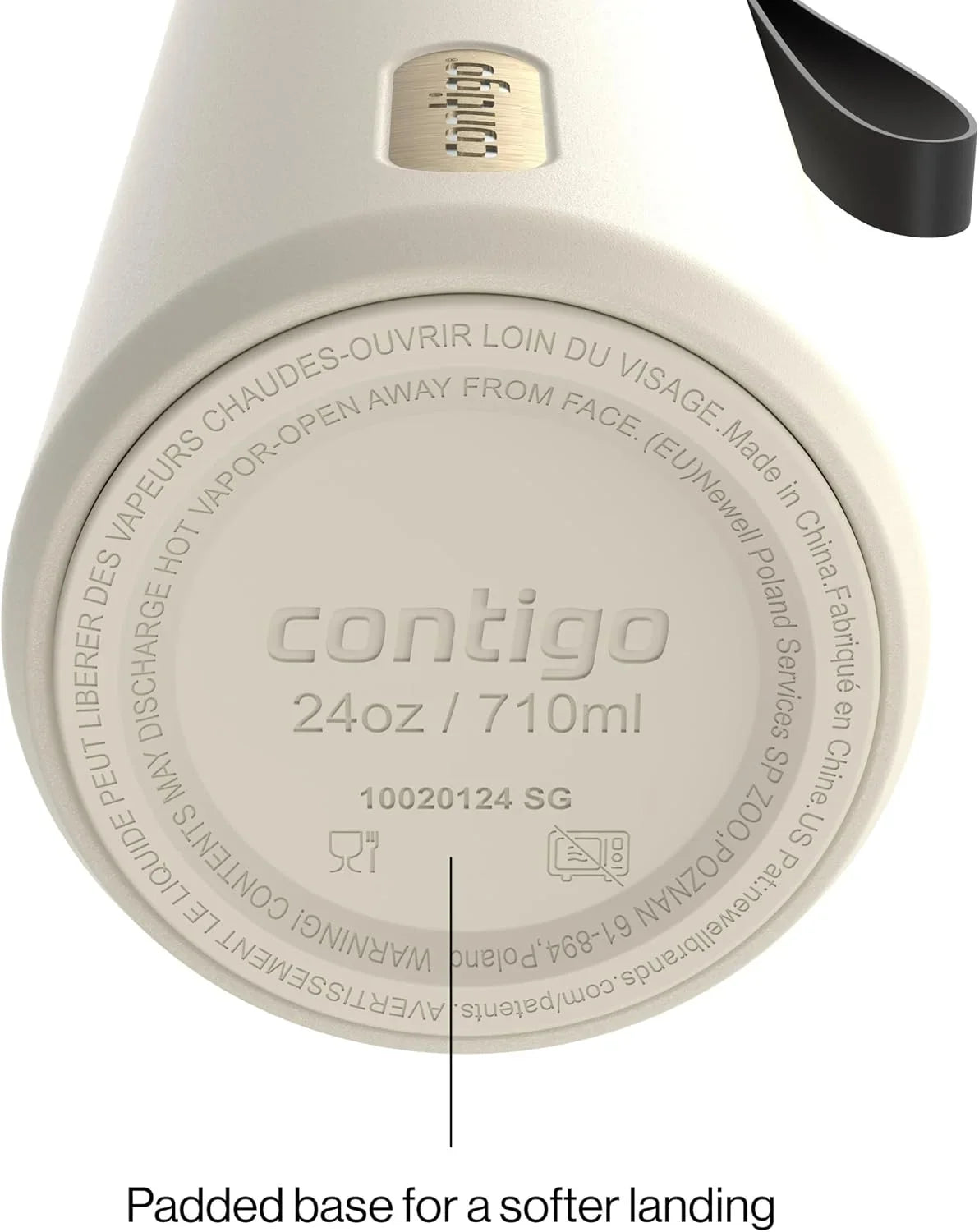 Contigo SnapSeal 24 oz Stainless Steel Vacuum-Insulated Water Bottle with Leakproof AutoClose Lid, Carry Strap & Reusable Straw, BPA-Free & Lead-Free, Dishwasher Safe