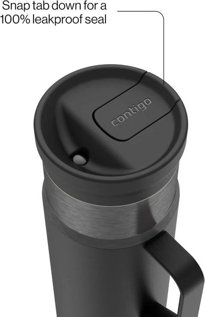 Contigo SnapSeal 30 oz Stainless Steel Vacuum-Insulated Tumbler with Handle & Reusable Straw, Leakproof AutoClose Lid, Cup Holder Friendly, BPA-Free & Lead-Free, Dishwasher Safe