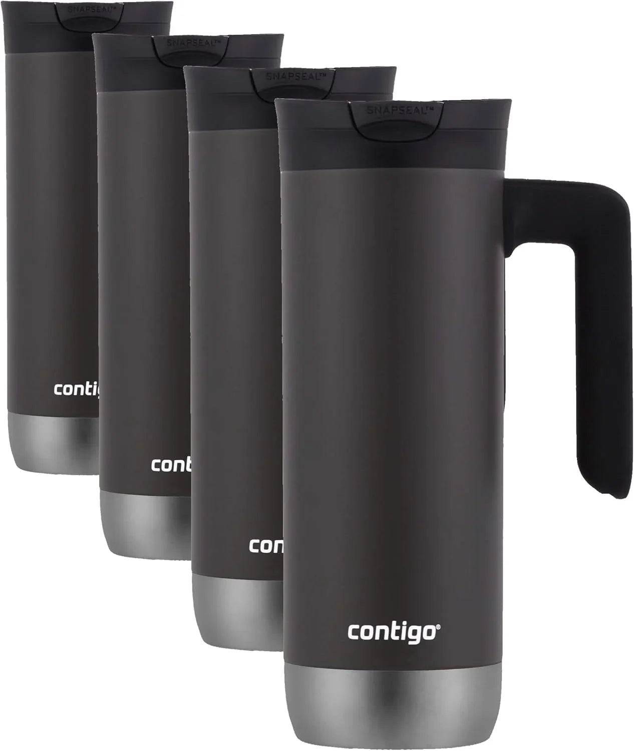 Contigo Superior 2.0 Stainless Steel Travel Mug with Handle Leak-Proof Lid Double-Wall Insulation for Hot & Cold Beverages, 20oz ,Dark Ice, Ideal for Commuting and Travel