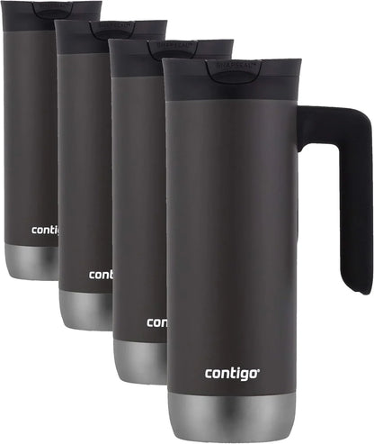 Contigo Superior 2.0 Stainless Steel Travel Mug with Handle Leak-Proof Lid Double-Wall Insulation for Hot & Cold Beverages, 20oz ,Dark Ice, Ideal for Commuting and Travel
