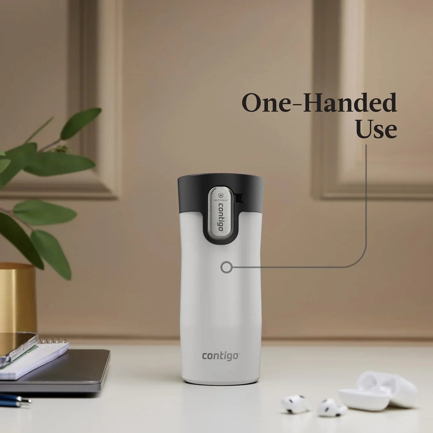 Contigo AUTOSEAL West Loop Vacuum-Insulated Stainless Steel Travel Mug with Easy-Clean Lid 24 oz Crystal Agave