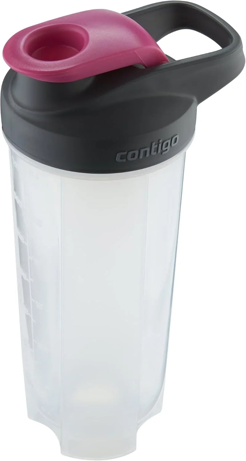Contigo Shake & Go Fit Shaker Bottle, 28 oz., Neon Pink Lid