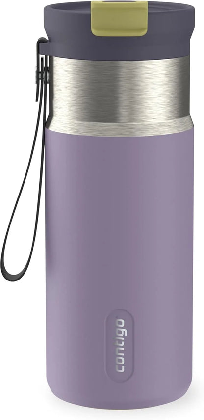 Contigo DualSip 16 oz Compact Stainless Steel Vacuum-Insulated Water Bottle with 2-in-1 Leakproof Lid (Straw or Spout), BPA-Free & Lead-Free, Dishwasher Safe