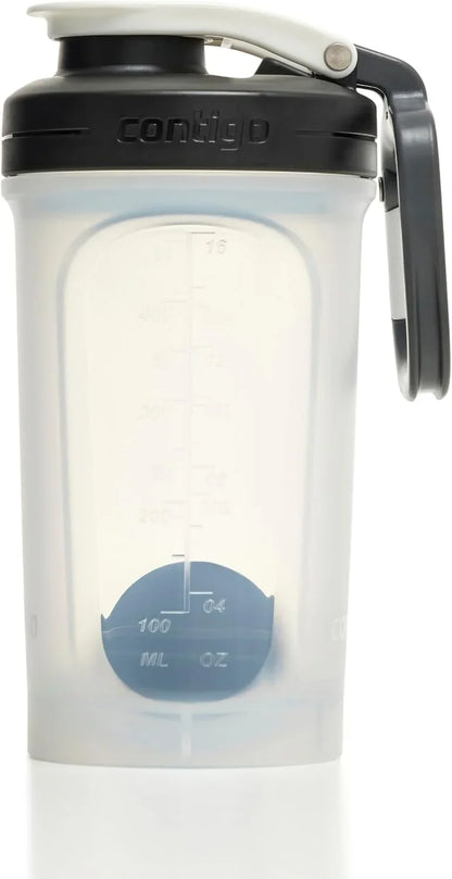 Contigo Shake & Go 2.0 Protein Shaker Bottle with Mixer Ball | Large BPA Free Blender | Ideal for Protein Powder, Nutrition Shakes or Smoothies |Leak Proof Shake Sports Bottle | Salt | 590 ml