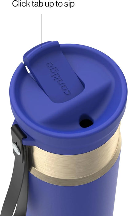 Contigo SnapSeal 24 oz Stainless Steel Vacuum-Insulated Water Bottle with Leakproof AutoClose Lid, Carry Strap & Reusable Straw, BPA-Free & Lead-Free, Dishwasher Safe