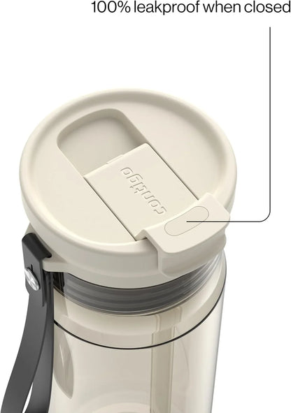 Contigo DualSip 24 oz Tritan Plastic Water Bottle with Carry Strap & 2-in-1 Leakproof Lid (Straw or Spout), BPA-Free, Dishwasher Safe