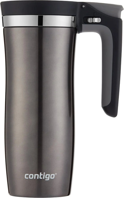 Contigo Stainless Steel Handled AUTOSEAL Travel Mug 16 oz | Leak-Proof | Easy-Clean Lid | For Coffee | Pack of 4
