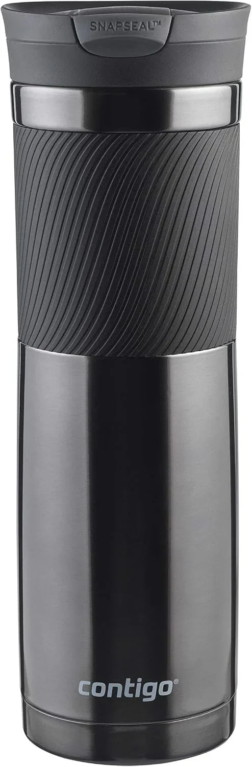 Contigo Byron Snapseal Travel Mug, Stainless Steel Thermal mug, vacuum flask, leakproof tumbler, coffee mug with BPA free Easy-Clean Lid, 470 ml, Vivacious
