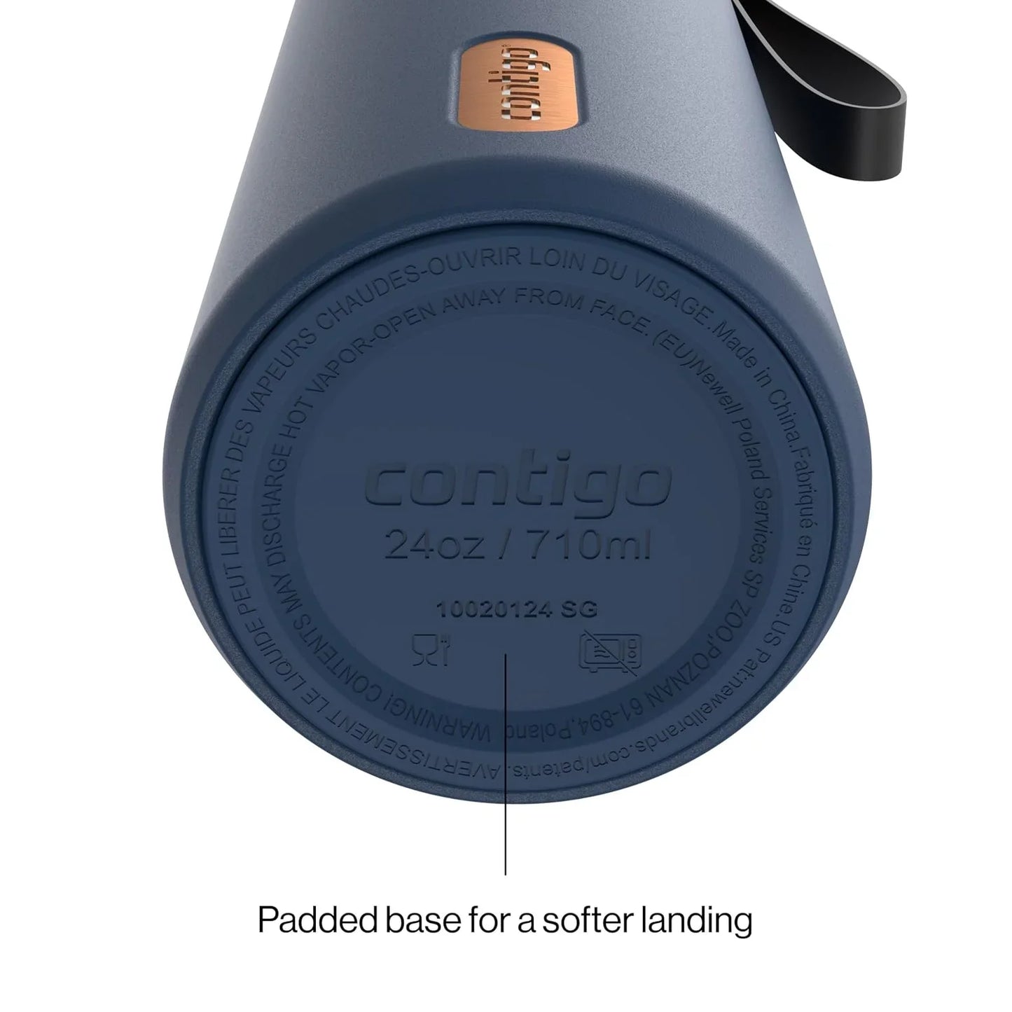 Contigo DualSip 24 oz Stainless Steel Vacuum-Insulated Water Bottle with Carry Strap & 2-in-1 Leakproof Lid (Straw or Spout), BPA-Free & Lead-Free, Dishwasher Safe