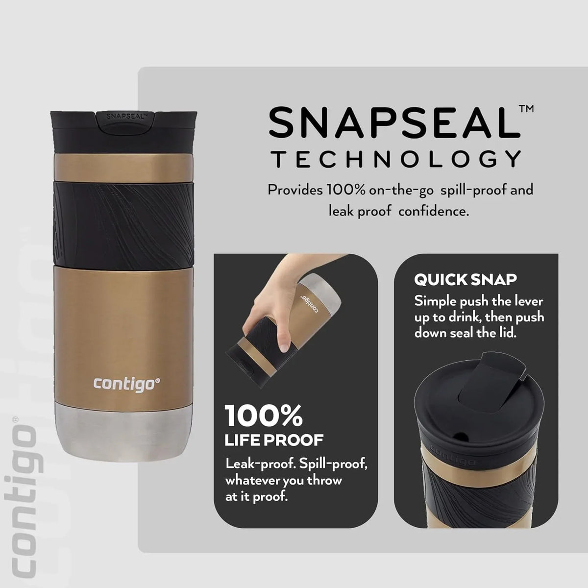Contigo Byron 2.0 SNAPSEAL™ Travel Mug, 470 ml, Chardonnay