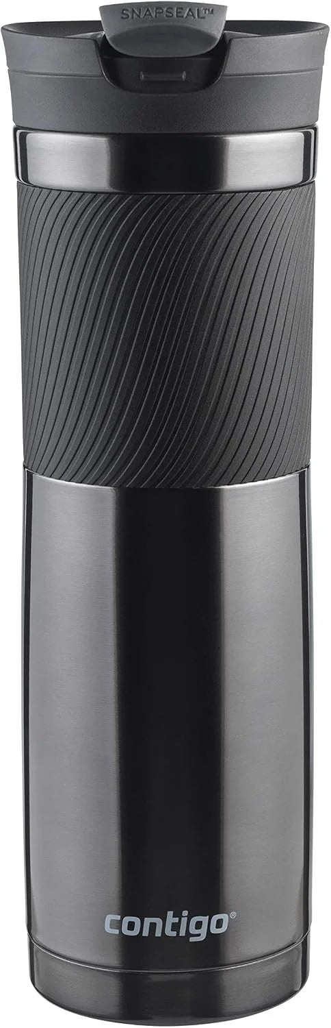 Contigo Byron Snapseal Travel Mug, Stainless Steel Thermal mug, vacuum flask, leakproof tumbler, coffee mug with BPA free Easy-Clean Lid, 470 ml, Vivacious