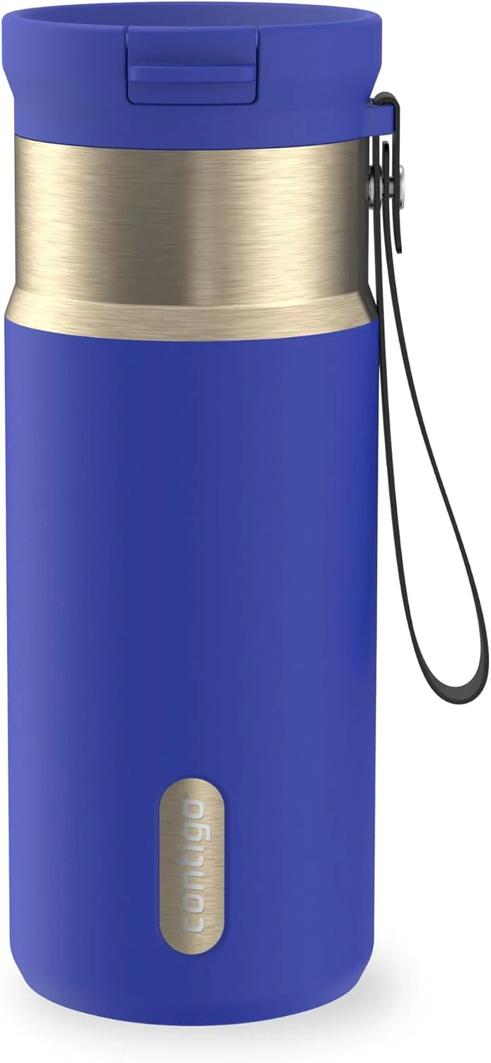 Contigo SnapSeal 24 oz Stainless Steel Vacuum-Insulated Water Bottle with Leakproof AutoClose Lid, Carry Strap & Reusable Straw, BPA-Free & Lead-Free, Dishwasher Safe