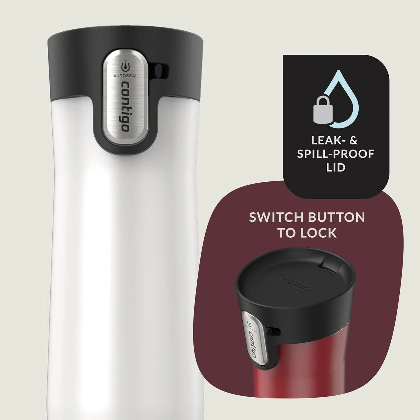 Contigo AUTOSEAL West Loop Vacuum-Insulated Stainless Steel Travel Mug with Easy-Clean Lid 24 oz Crystal Agave