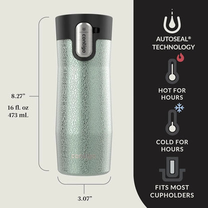 Contigo AUTOSEAL West Loop Vacuum-Insulated Stainless Steel Travel Mug with Easy-Clean Lid 24 oz Crystal Agave