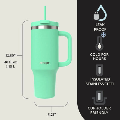 Contigo Streeterville 40oz Tumbler, Stainless Steel Vacuum Insulated, Leak-Proof, Cold for 29 Hours, Salt