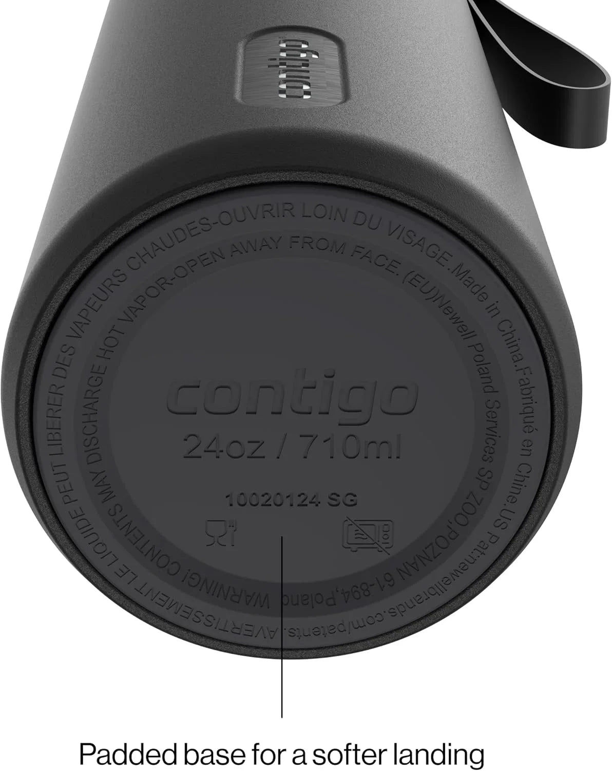 Contigo SnapSeal 24 oz Stainless Steel Vacuum-Insulated Water Bottle with Leakproof AutoClose Lid, Carry Strap & Reusable Straw, BPA-Free & Lead-Free, Dishwasher Safe