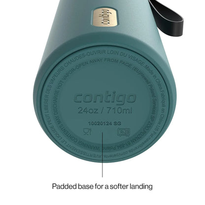 Contigo DualSip 24 oz Stainless Steel Vacuum-Insulated Water Bottle with Carry Strap & 2-in-1 Leakproof Lid (Straw or Spout), BPA-Free & Lead-Free, Dishwasher Safe