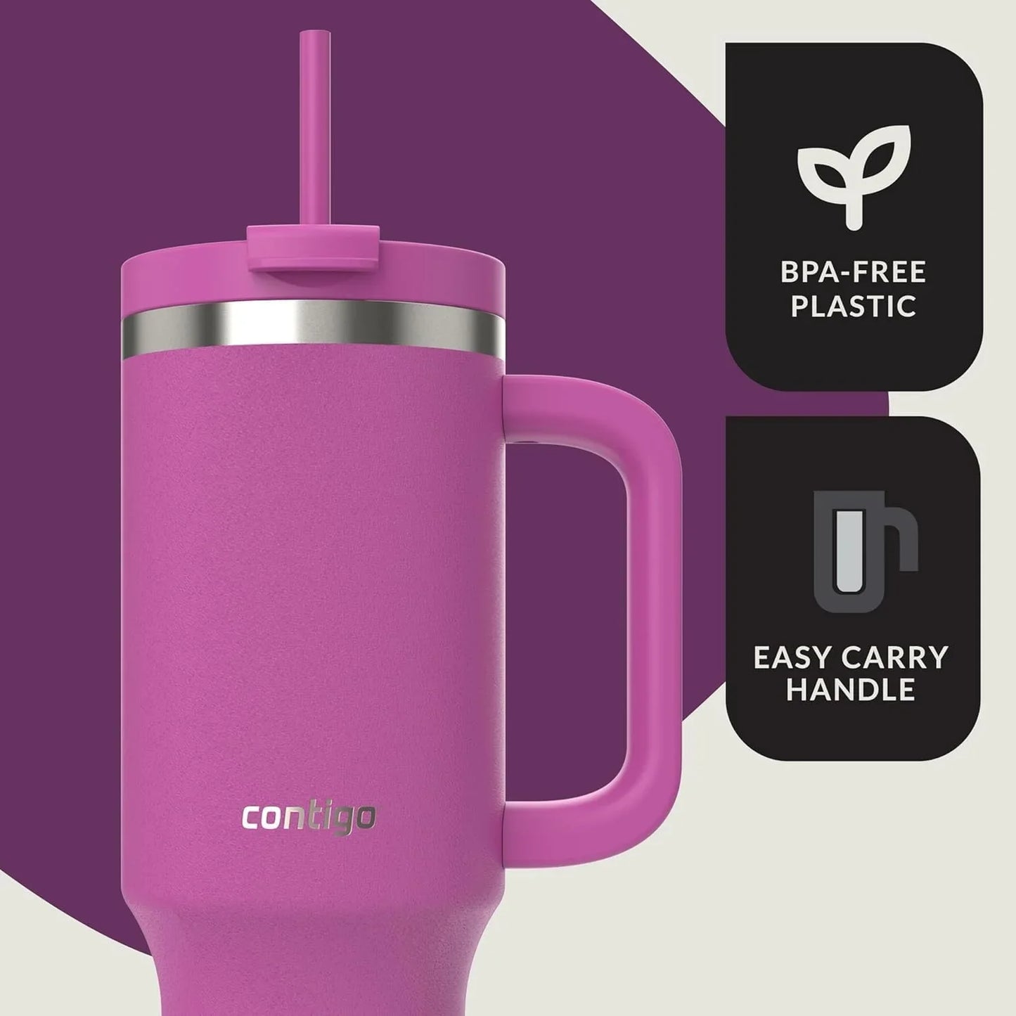 Contigo Streeterville 40oz Tumbler, Stainless Steel Vacuum Insulated, Leak-Proof, Cold for 29 Hours, Salt