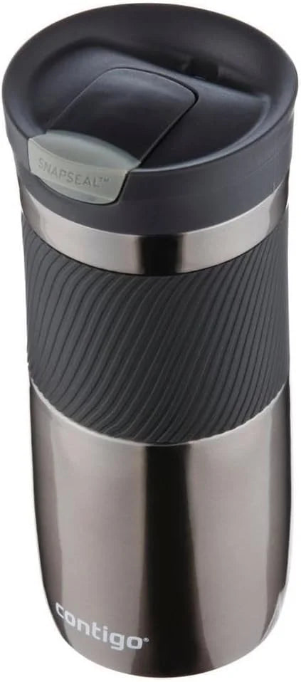 Contigo Byron Snapseal Travel Mug, Stainless Steel Thermal mug, vacuum flask, leakproof tumbler, coffee mug with BPA free Easy-Clean Lid, 470 ml, Vivacious