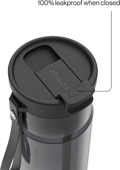 Contigo DualSip 24 oz Tritan Plastic Water Bottle with Carry Strap & 2-in-1 Leakproof Lid (Straw or Spout), BPA-Free, Dishwasher Safe