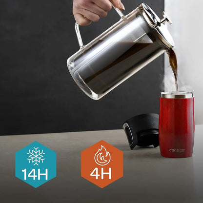 Contigo West Loop Mini Autoseal Travel Mug | Stainless Steel Thermal Mug | Vacuum Flask | Leakproof Tumbler | Coffee to go Mug with BPA Free Easy-Clean Lid | Lakeside | 300 ml