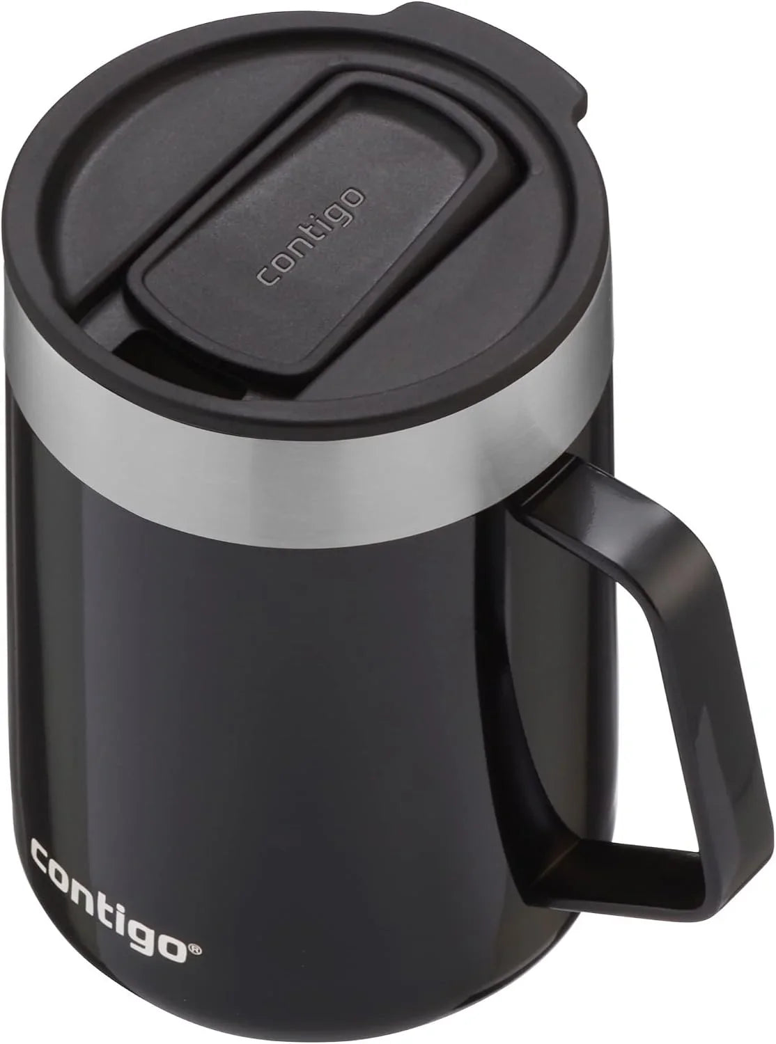 Contigo Streeterville Desk Mug, Insulated Coffee Mug with Stainless Steel Handle, Coffee to go Mug with lid, Keeps Coffee and Tea Warm for up to 5 Hours, Ideal for Office & Home, 410 ml