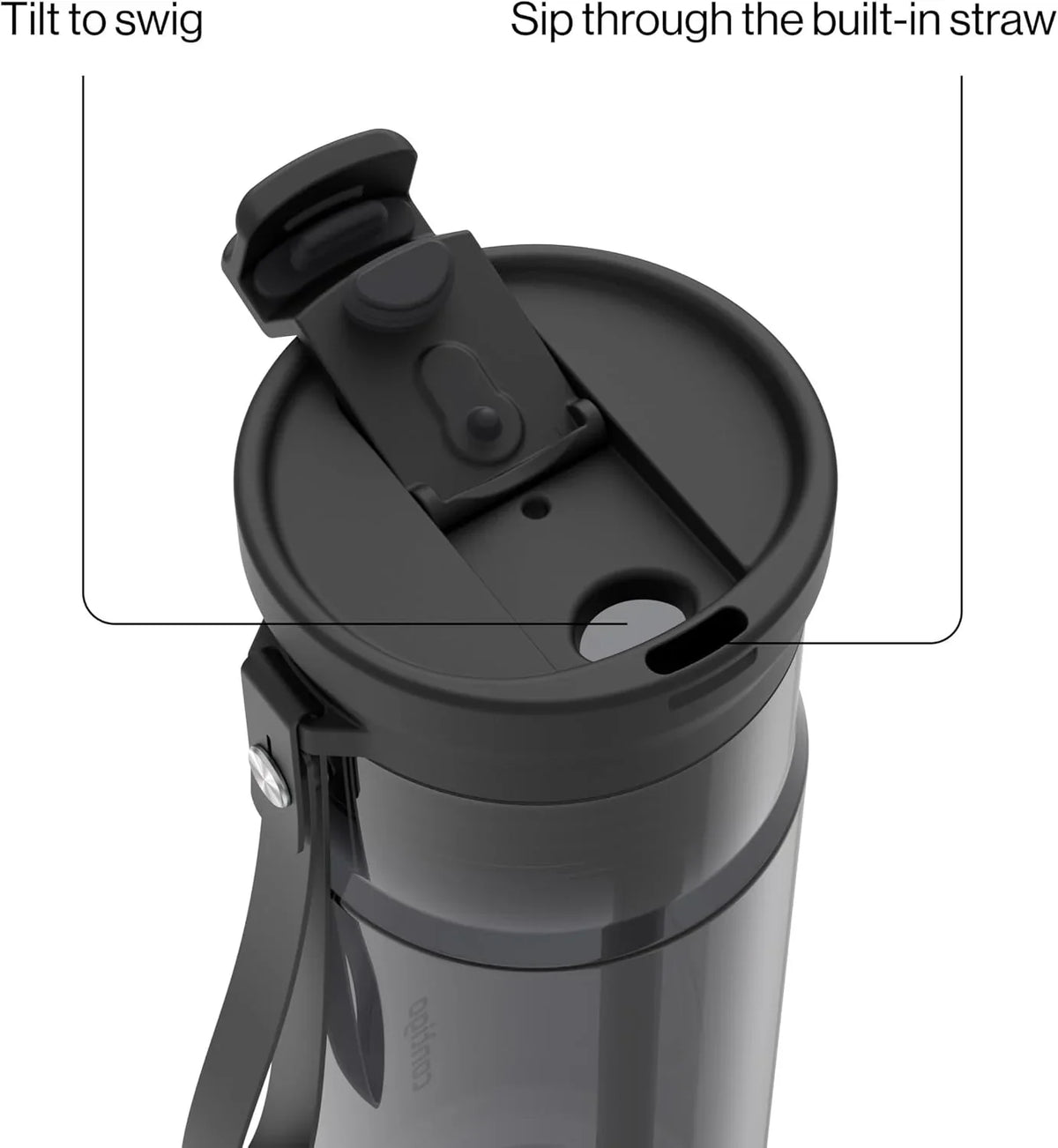 Contigo DualSip 24 oz Tritan Plastic Water Bottle with Carry Strap & 2-in-1 Leakproof Lid (Straw or Spout), BPA-Free, Dishwasher Safe