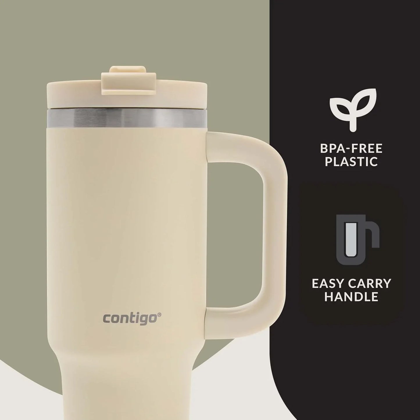 Contigo Streeterville 30oz Tumbler, Stainless Steel Vacuum Insulated, Leak-Proof, Cold for 29 Hours, Fits in cupholders, Cucumber