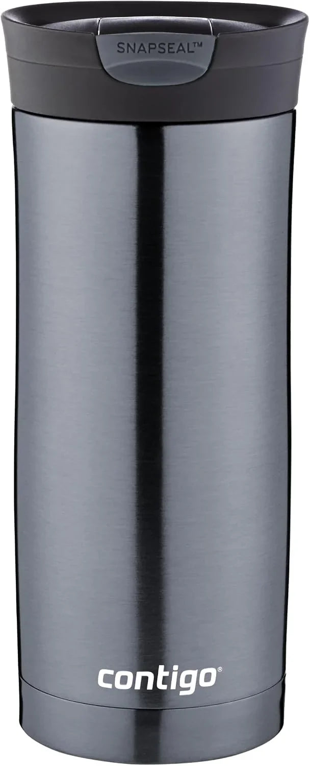Contigo Huron Snapseal Travel Mug, Stainless Steel Thermal Mug, Vacuum Flask, Leakproof Tumbler, Coffee Mug with BPA Free Easy-Clean Lid, 470 ml