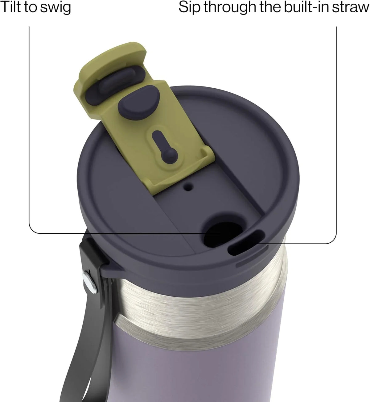 Contigo DualSip 16 oz Compact Stainless Steel Vacuum-Insulated Water Bottle with 2-in-1 Leakproof Lid (Straw or Spout), BPA-Free & Lead-Free, Dishwasher Safe