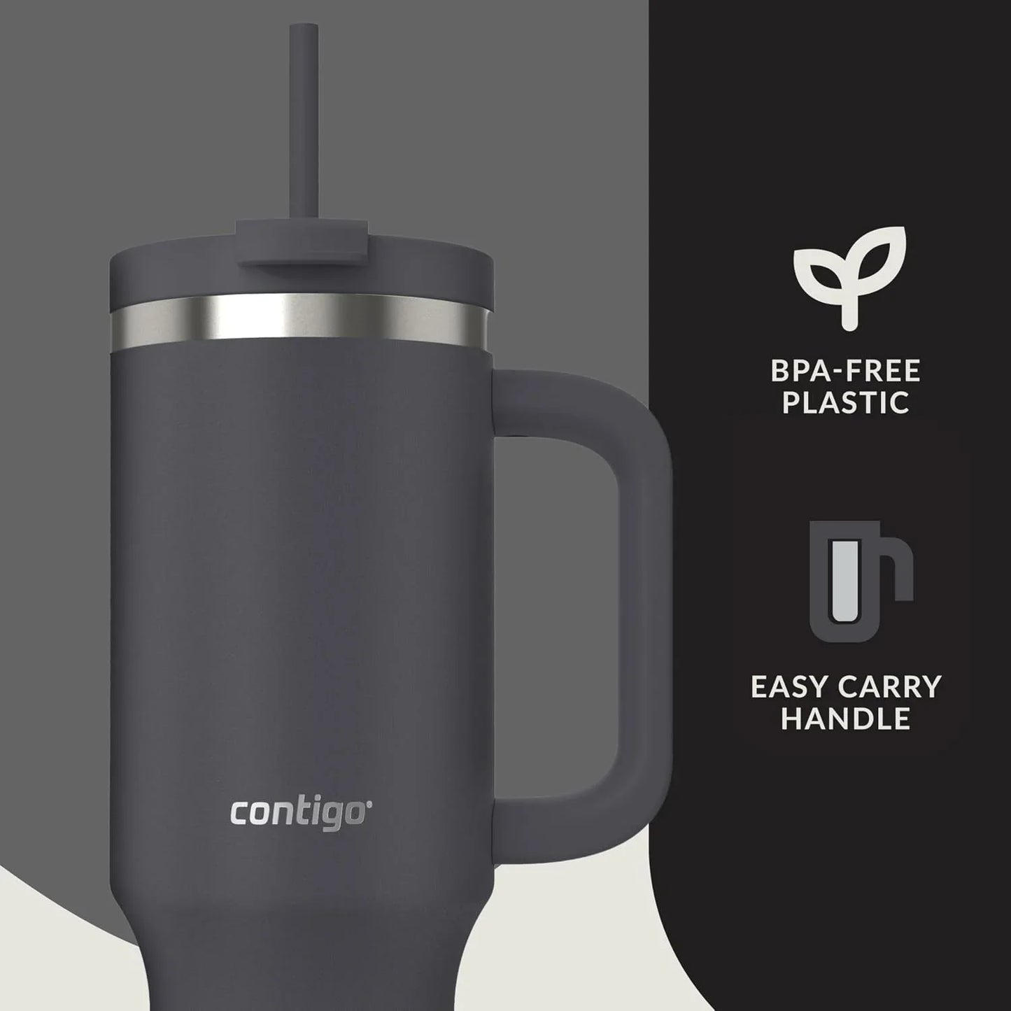 Contigo Streeterville 40oz Tumbler, Stainless Steel Vacuum Insulated, Leak-Proof, Cold for 29 Hours, Salt