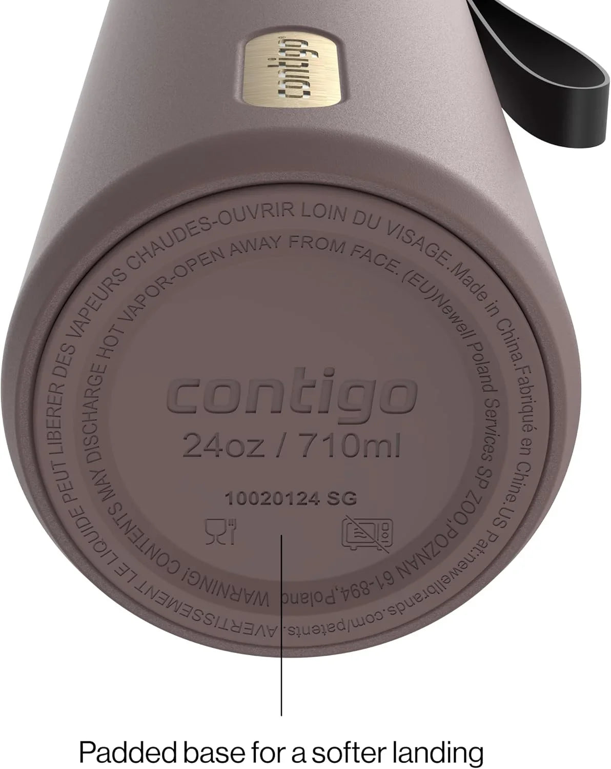 Contigo SnapSeal 24 oz Stainless Steel Vacuum-Insulated Water Bottle with Leakproof AutoClose Lid, Carry Strap & Reusable Straw, BPA-Free & Lead-Free, Dishwasher Safe