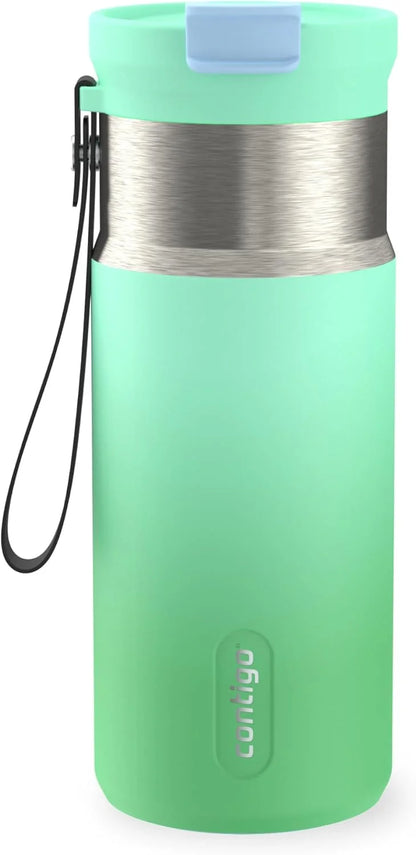 Contigo DualSip 16 oz Compact Stainless Steel Vacuum-Insulated Water Bottle with 2-in-1 Leakproof Lid (Straw or Spout), BPA-Free & Lead-Free, Dishwasher Safe