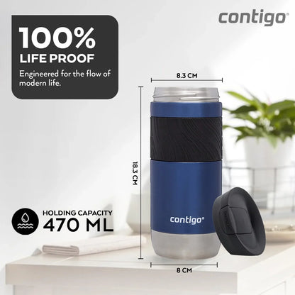 Contigo Byron 2.0 Thermo Mug, Stainless Steel Insulated Mug with Snapseal Closure, Coffee Mug to go, 100% Leak Proof, Dishwasher Safe lid, BPA Free, Keeps Drinks Warm for Hours