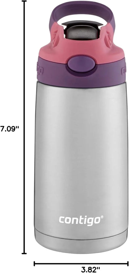 Contigo AUTOSPOUT Water Bottle, 13 oz, Coral Blue/Poppy