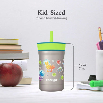 Contigo Leighton Insulated Straw Tumbler, 12 oz, Spacecraft/Juniper Lid
