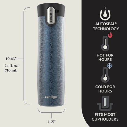 Contigo AUTOSEAL West Loop Vacuum-Insulated Stainless Steel Travel Mug with Easy-Clean Lid 24 oz Crystal Agave